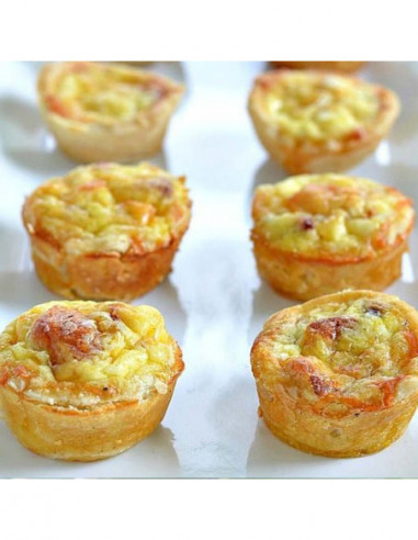 Mini-Tarts with Bell Pepper Confit and Feta x20